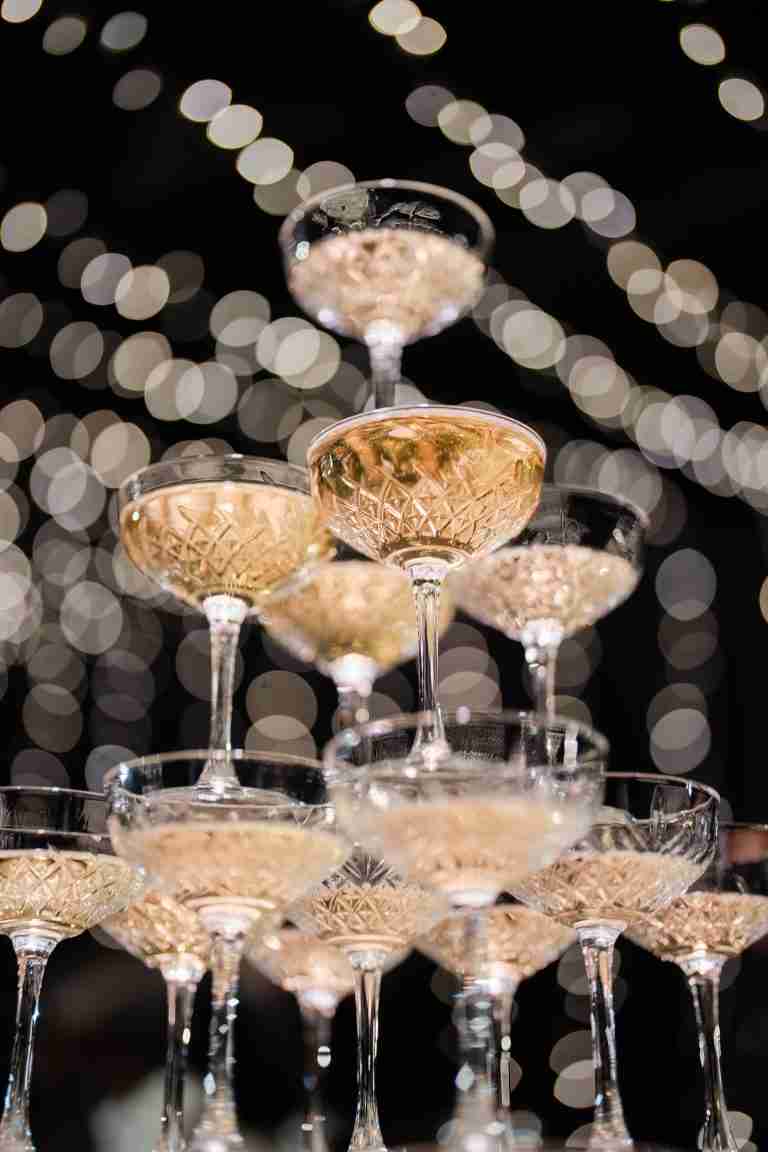champagne tower at q events wedding venue melbourne