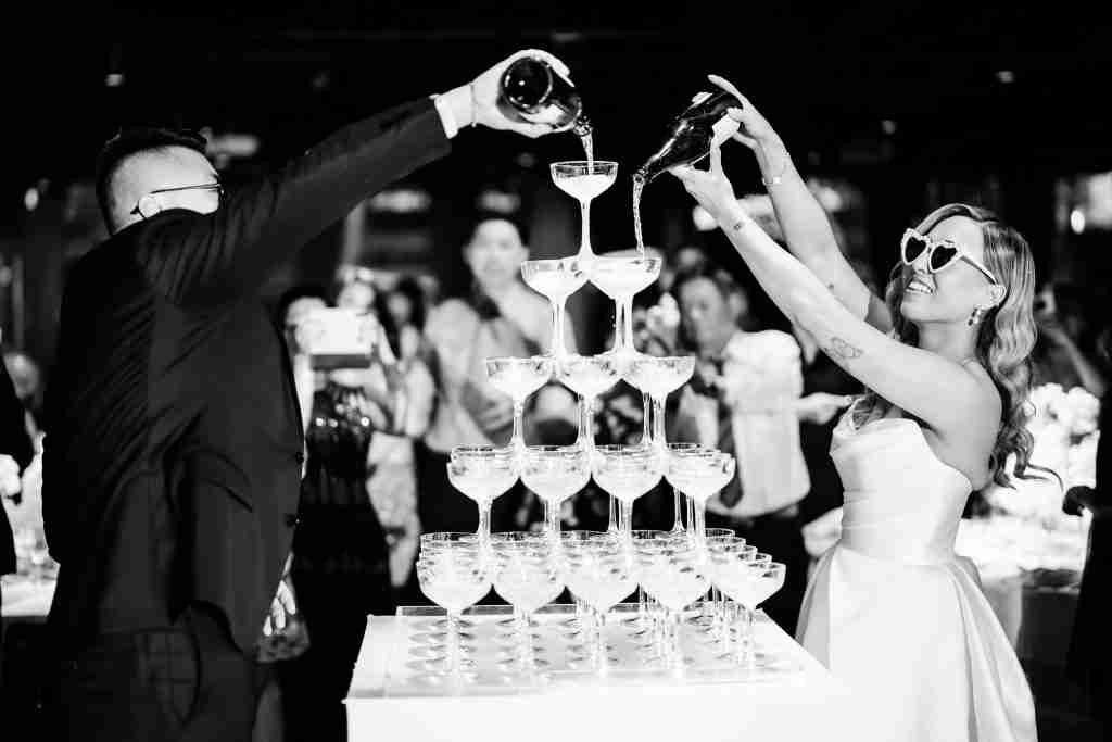 champagne tower at q events wedding venue melbourne