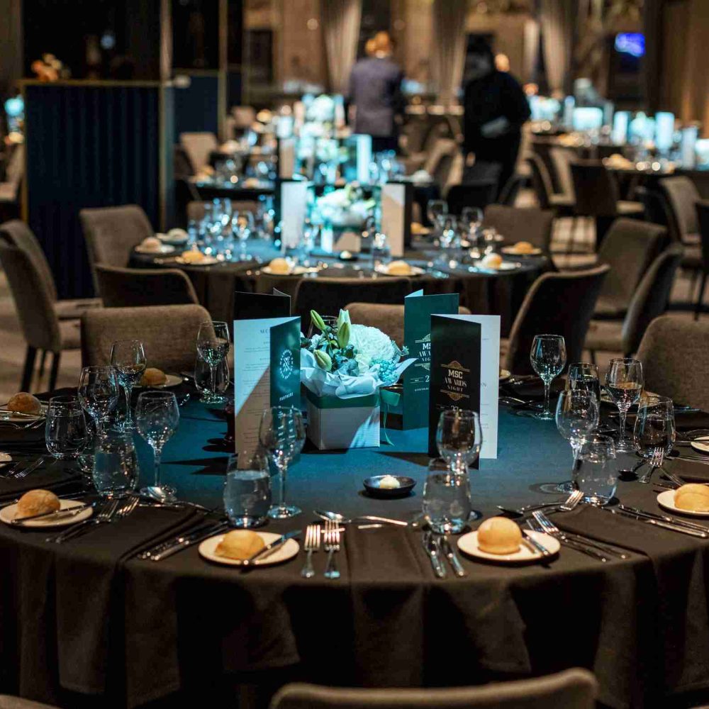 seated dinner at a corporate event