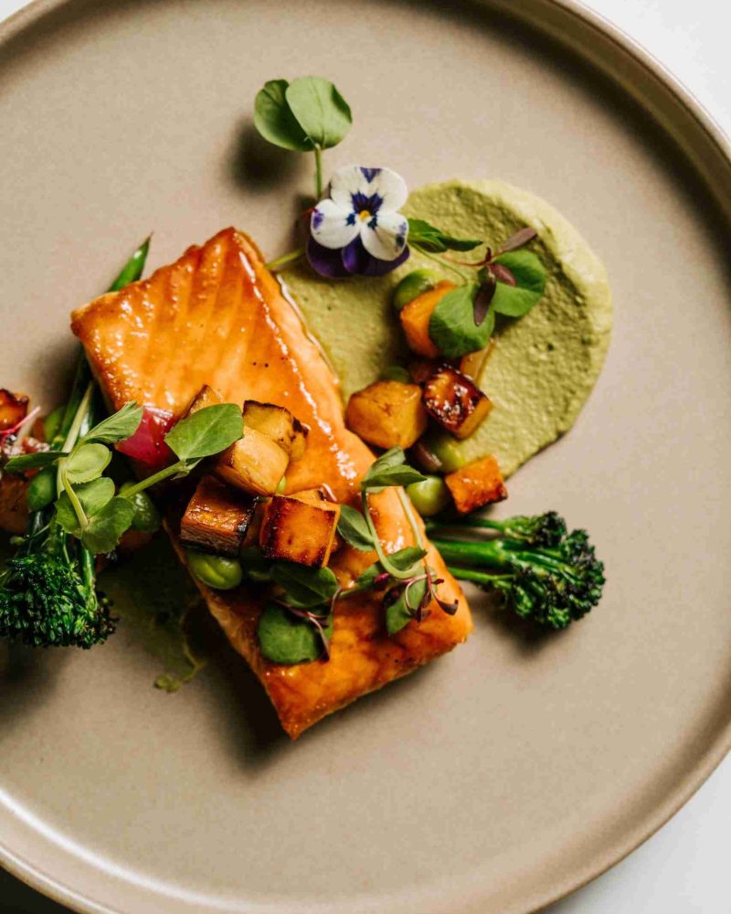 cooked salmon on a plate